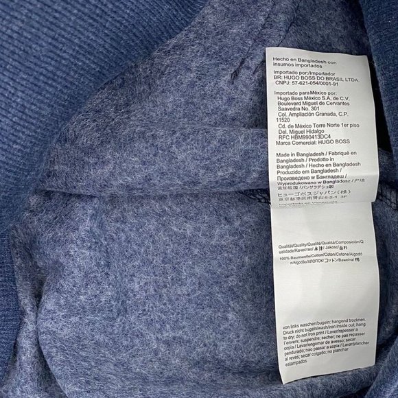 NWT Hugo Boss Men's Cotton Pullover Hoodie Color Navy Size S, M - Picture 5 of 5